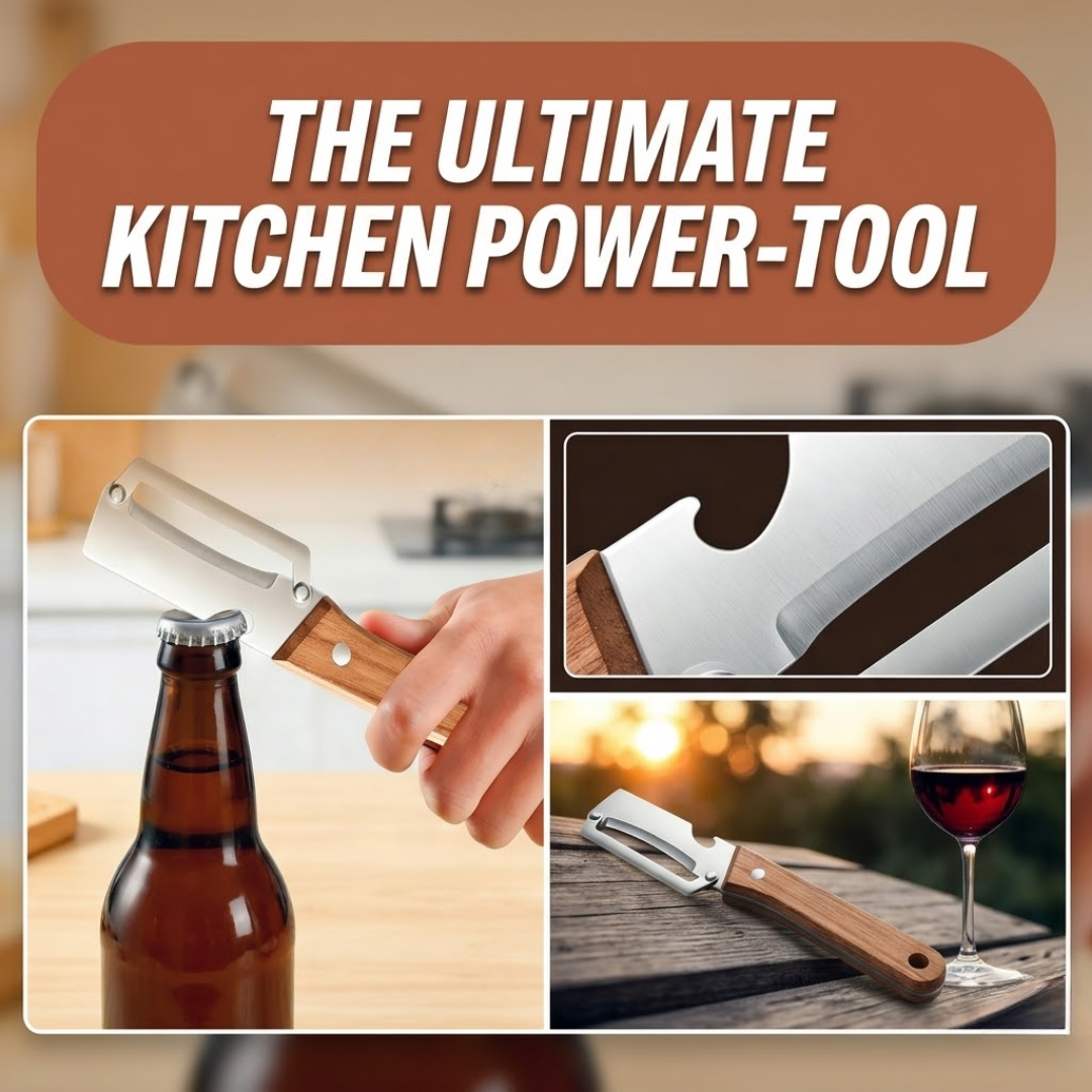 π₯2-in-1 Stainless Steel Vegetable Peeler with Wooden Handle & Bottle Openerπ₯