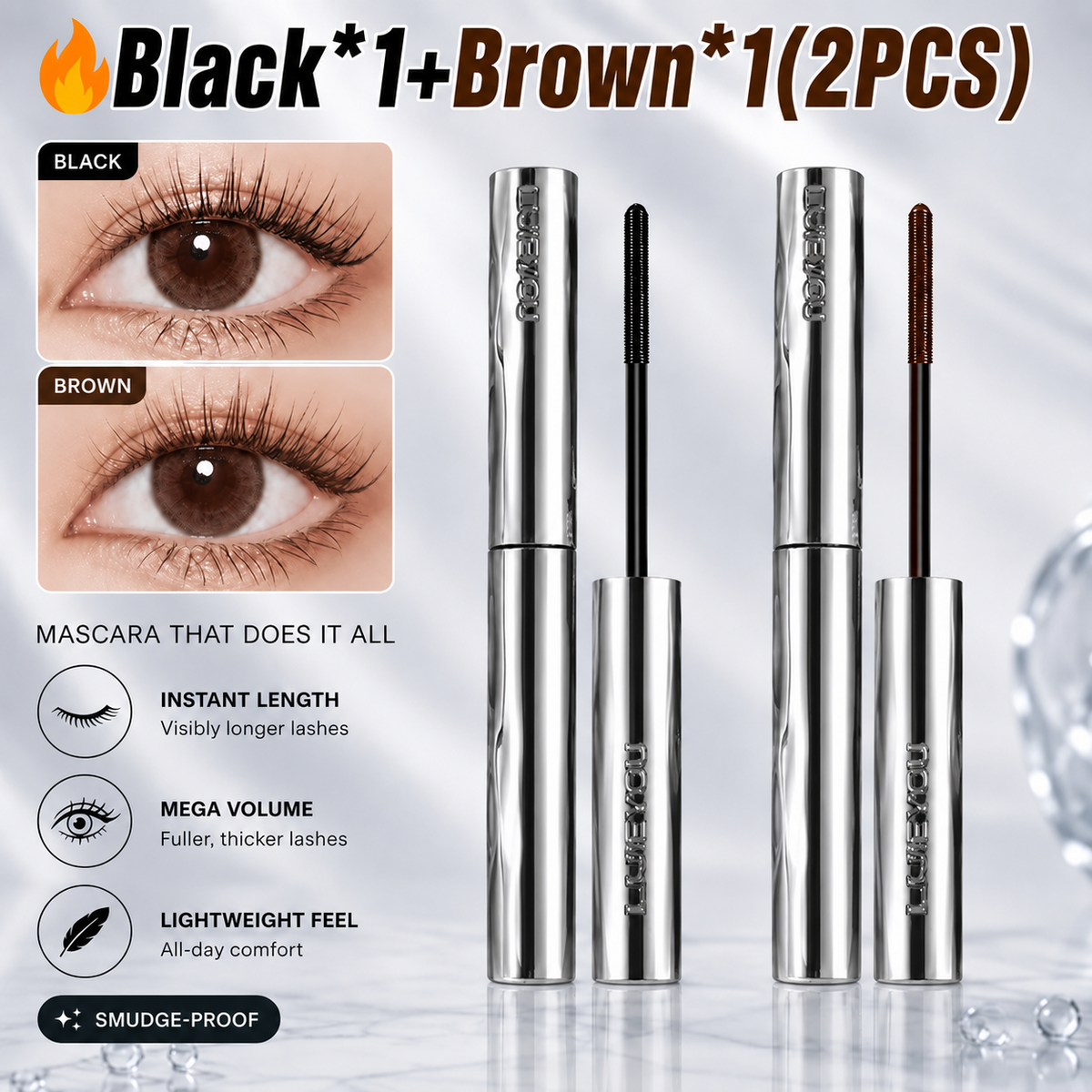 Volumizing Lengthening Smudge—Proof Mascara with